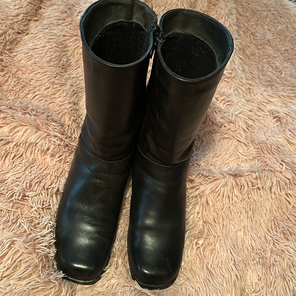Santana Canada Black Leather Waterproof Slouch Boots / 6.5-7